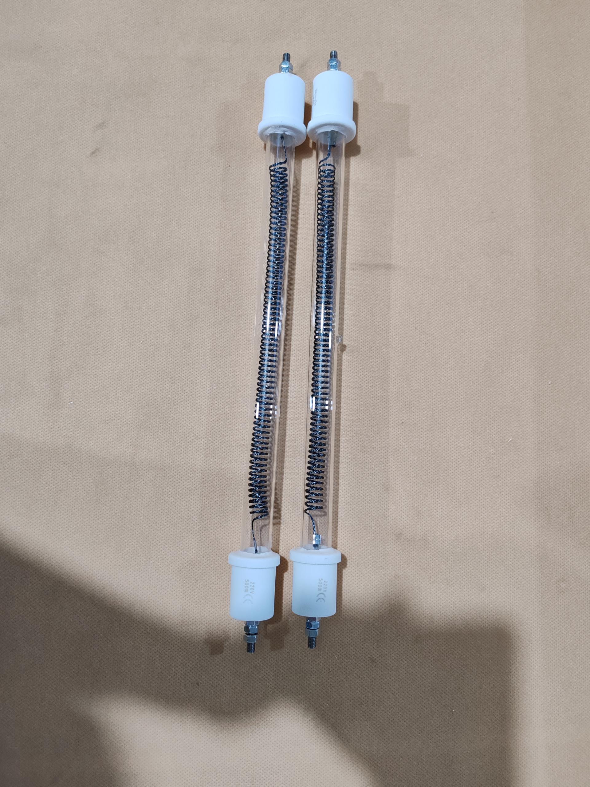 Karbon fiber uzak kızılötesi ısı lambası 500mm 700w karbon kızılötesi ısıtma lambası